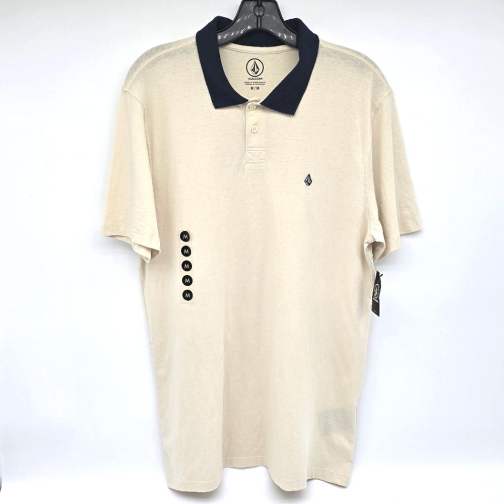 Volcom Men's Cream Middler Polo Shirt NWT Medium